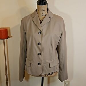 Liz Claiborne Tan Blazer Jacket - Button Front - Faux Pockets - Size 14